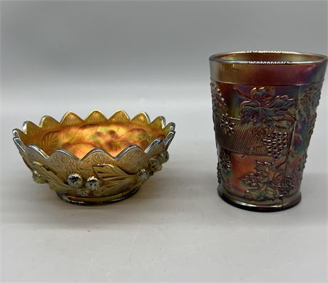 Pair of Carnival Glass
