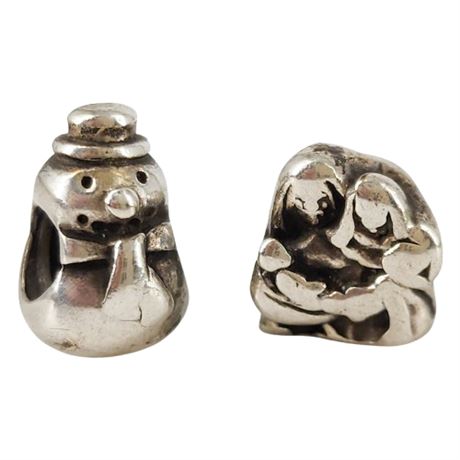 Two Genuine Pandora Sterling Silver Charms