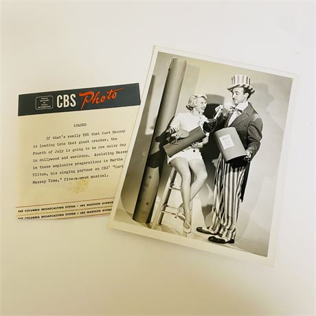 Martha Tilton Curt Massey Original Press Photograph