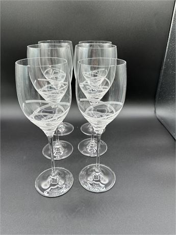 Six Vera Wang  Wedgewood Wine Glasses