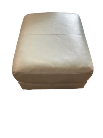 Italian leather turquoise ottoman