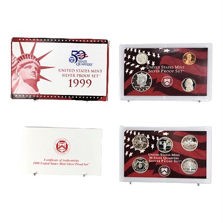 1999-S US Mint Silver Proof Set w/ COA