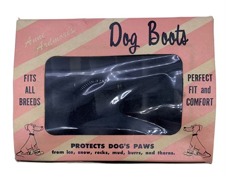 NOS Hollywood Dog Togs Inc. Mid Century Rubber Dog Boot Set