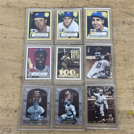 Nine (9) Topps Classic Reprint Cards