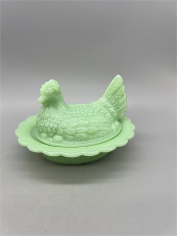Mosser Jadeite Hen On Nest