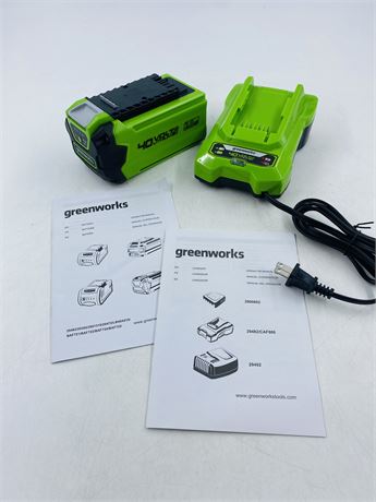 New 40v Greenworks Battery + Charger