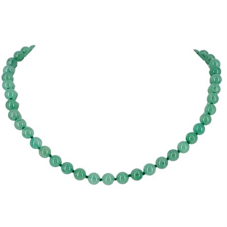 Vintage Green Aventurine Beaded Necklace