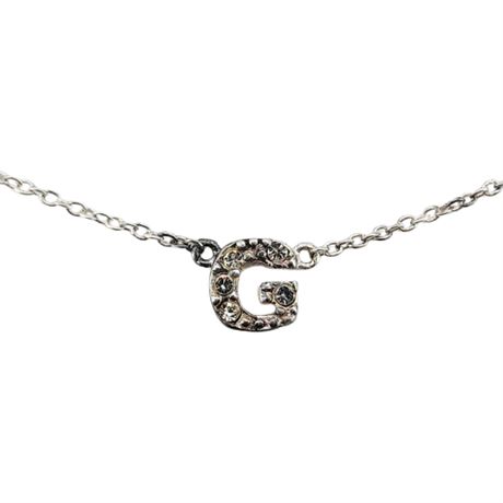 Sterling Silver CZ Initial "G" Necklace