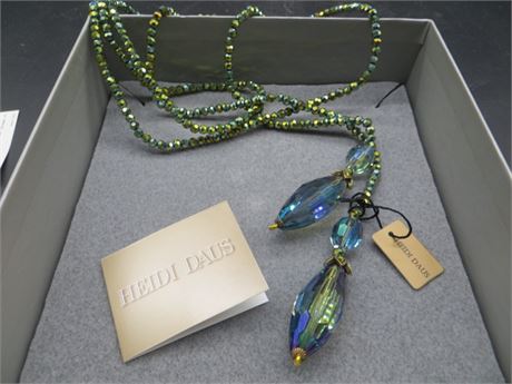 Heidi Daus Iridescent Tear Drop Necklace NIB