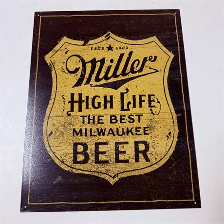 Miller High Life 12.5x16” Metal Sign