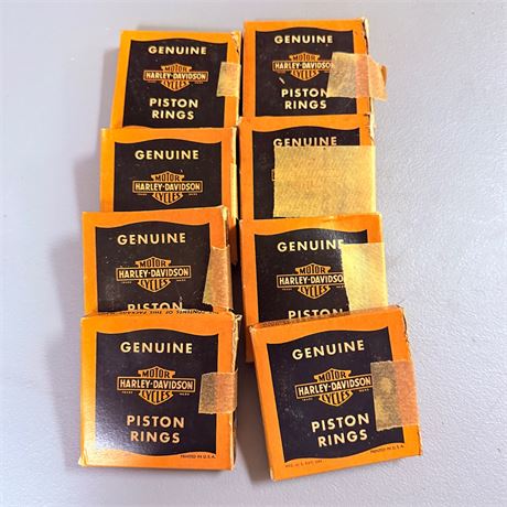 8 NOS WWII Military Surplus Harley Davidson Piston Ring Sets
