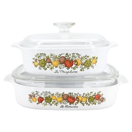 Vintage Corning Ware Spice of Life Casseroles & Lids