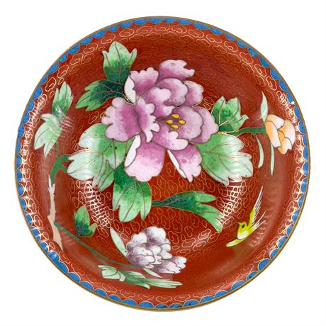 Antique Chinese Cloisonne Enamel Bowl
