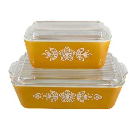 Pyrex Gold Butterfly Refrigerator Dishes