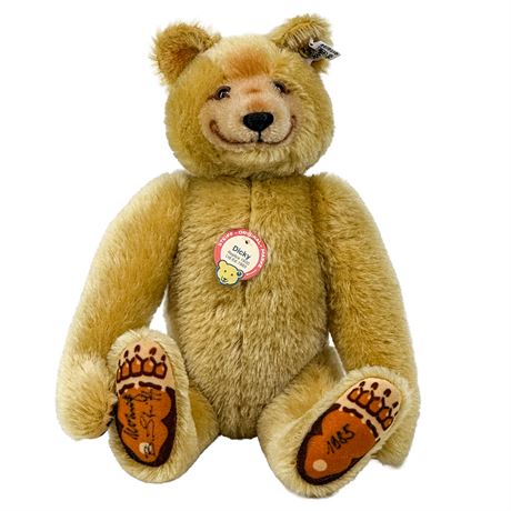 Steiff Dicky Bear 1930 Replica Stuffed Bear Signed