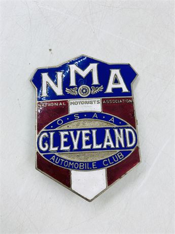 Antique 4” Enamel Cleveland Auto Club Car Badge