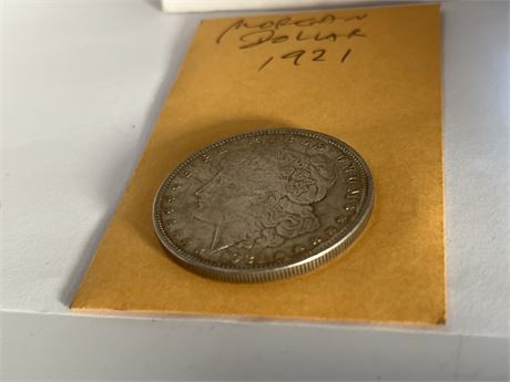 1921 Morgan silver dollar