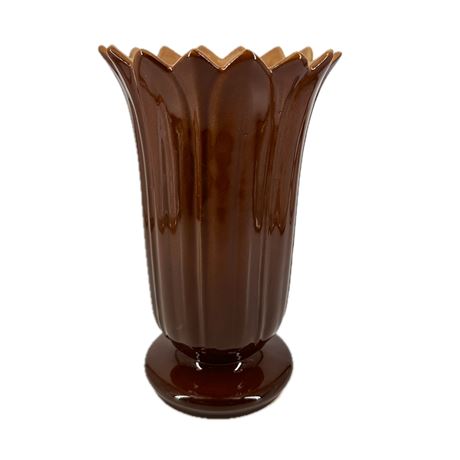 Vintage 1950's Roseville Pottery Mayfair Brown Vase