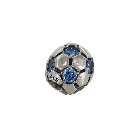 PANDORA 925 Blue Cubic Zirconia Bead Charm "Soccer Ball" 3.8gr