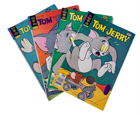 Four 30 cent to 35 cent 1977-1978 Tom & Jerry Comic Books