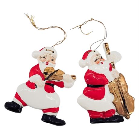 Vintage Yona Original Japan Ceramic Santa Claus Ornaments