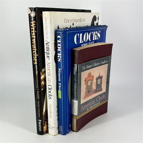 Lot of Antique Clock and Wristwatch Identification & Information Books