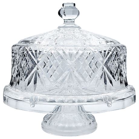 Vintage  Godinger "Dublin" Crystal Covered Cake Stand
