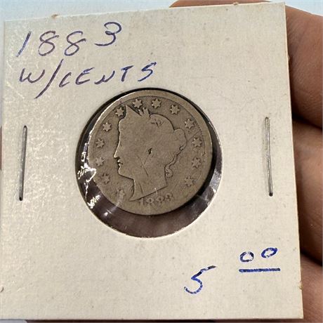 1883 V Nickel w/ Cents
