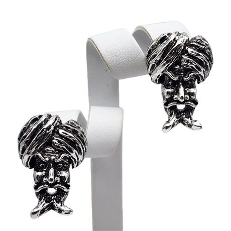 Djinn/Swami Figural Clip Earrings