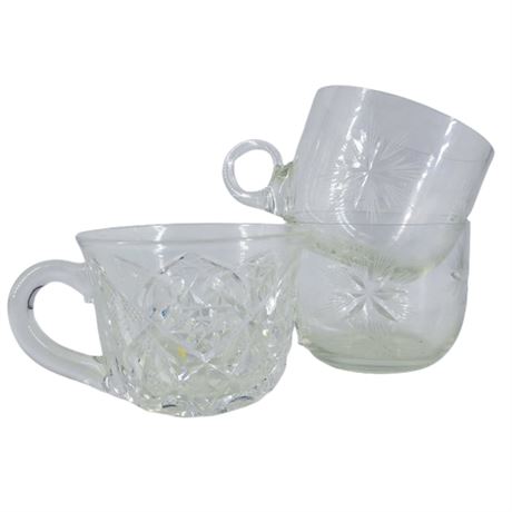 3pc Vintage Clear Glass Mismatched Lot