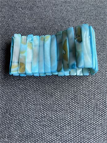 Turquoise abalone shell stretch bracelet