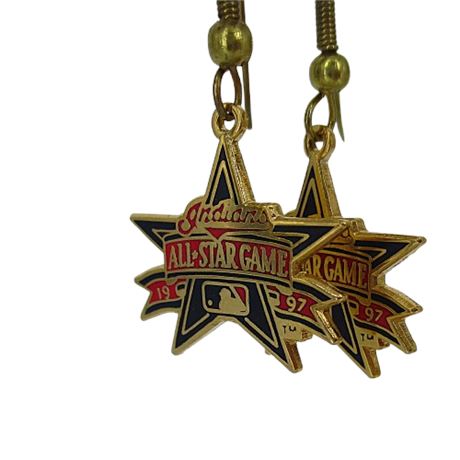 Vintage 1997 Cleveland Indians Baseball ALL STAR GAME Earrings