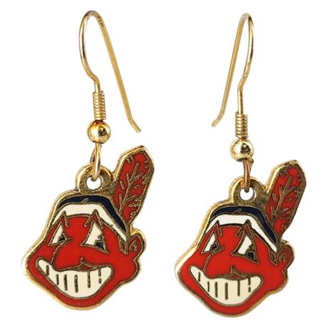 Vintage 90s Cleveland Indians Chief Wahoo Earrings by PETER DAVID