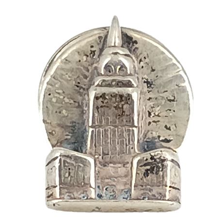 925 Sterling Silver Mission Church Figural Pin, Signed CS