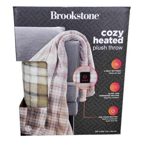 Brookstone Cozy Heated Plush Throw (New in Box)