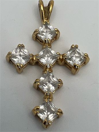 CZ cross pendant