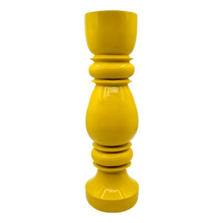 3 Hands Corp Yellow Resin Pillar Candlestick