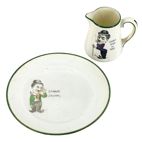 Pair of Paragon China Ceramic Charlie Chaplin Pieces