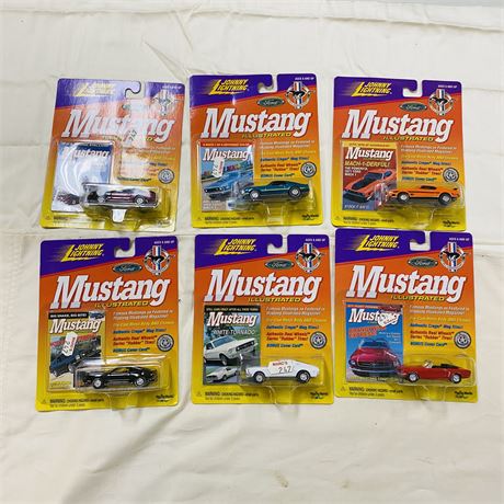6 Johnny Lightning Mustang Illustrated Cars