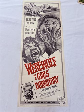 Werewolf in a Girls Dormitory Original 14x36 Movie Poster - ROLLED
