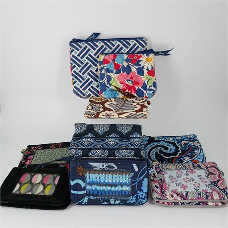 Vera Bradley Zip ID & Wallet Lot – 9 Pieces – Mixed Retired Patterns