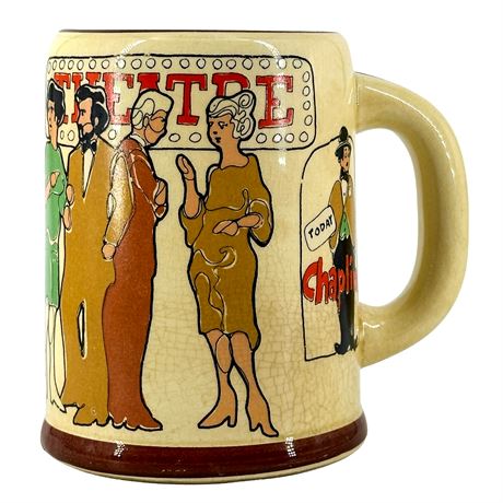 Charlie Chaplin Theatre-Themed Vintage Ceramic Mug