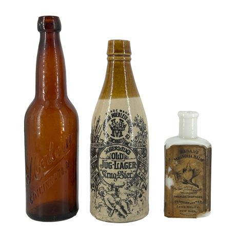 Lot of Three Antique Bottles