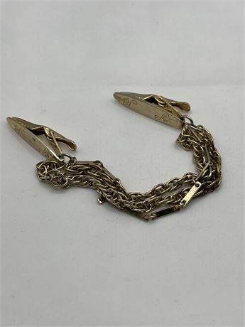 1970s gold tone sweater clip