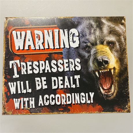 12.5x16” No Trespassing Metal Sign