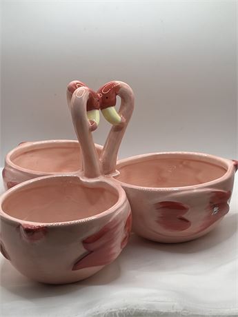 Flamingo three part candy dish