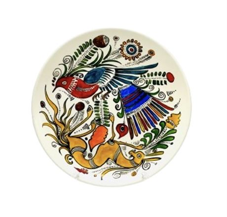 Vtg Mexican Hand Painted Iguala Folk Art Plate
