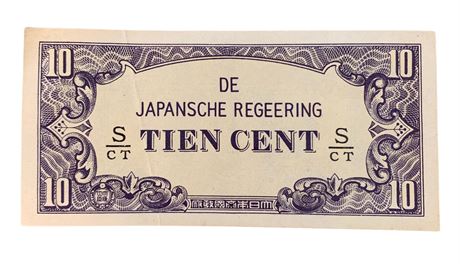 De Japansche Regeering 10 Tien Cent Paper Money Bill