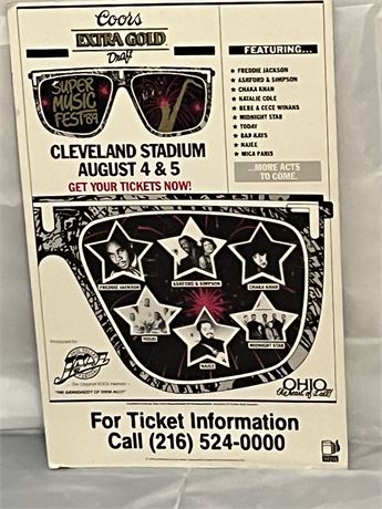 Coors 1989 Cleveland Stadium august 4 and fifth ticket advertising