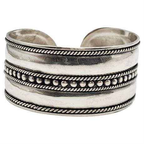 Vintage Native American Sterling Silver Cuff Bracelet